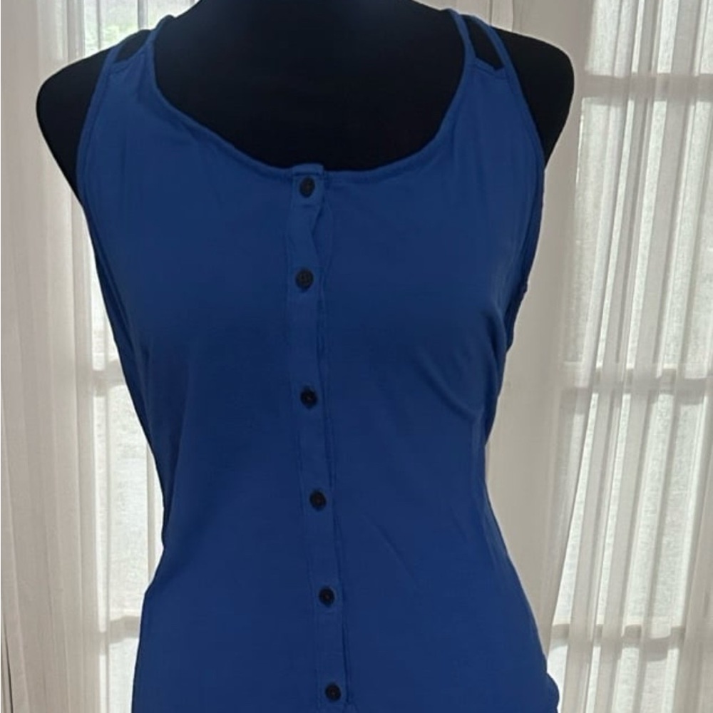 Old Navy Women's Blue Button-Front Tank Top